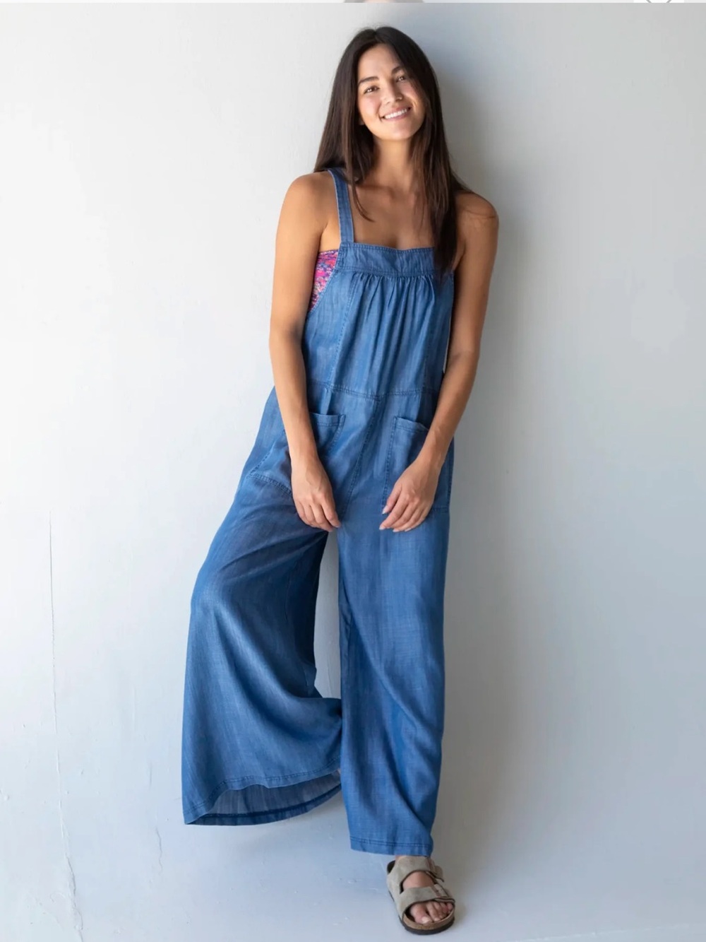 NWT Dakota tie overall denim chambray medium